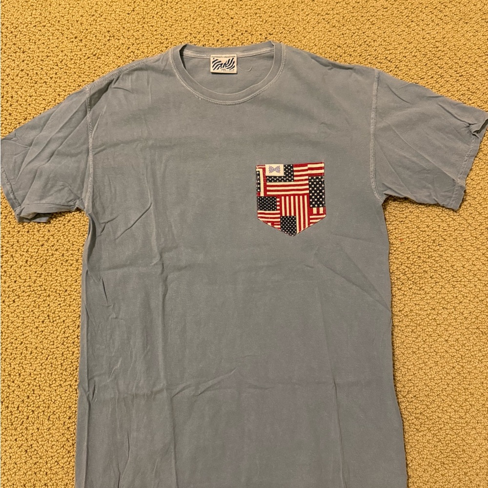 Men's Blue Graphic Pocket T-Shirt